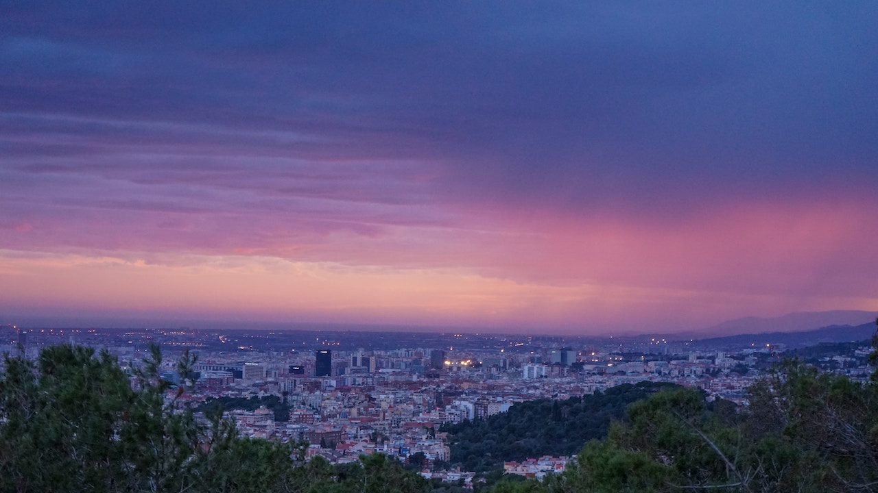 Barcelona panorama at night